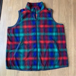 Woman Within Vest Tartan Plaid Synthetic Fleece Vest brand size 1X 22-24